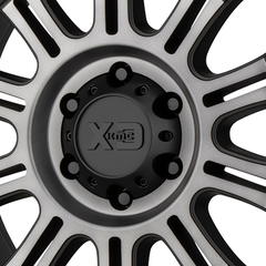 XDS Bolt-On Satin Black With Gloss Black & Black Logo Hub Cap For 8X6.5/180