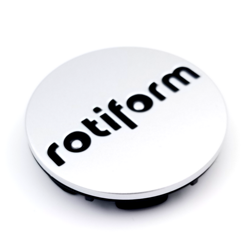 Rotiform 2.36" Snap-In Cap Gloss Silver with Matte Black Logo