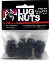 Gorilla Automotive Bulge Lug Nut 13/16" 14-1.50 Black Bag