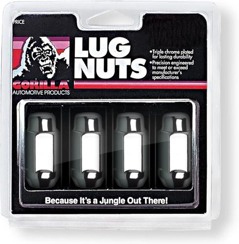 Gorilla Automotive Bulge XL Lug Nut 13/16" 14-1.50 Chrome Clam Pack