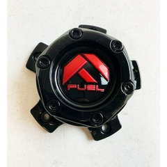 Fuel Gloss Black with Red Bolt-On Hub Cap for 5X4.5/5