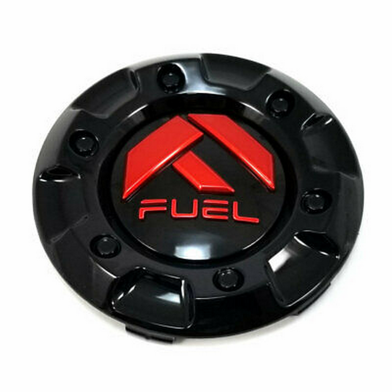 Fuel Gloss Black with Red Logo Short 8-Bar Hub Cap