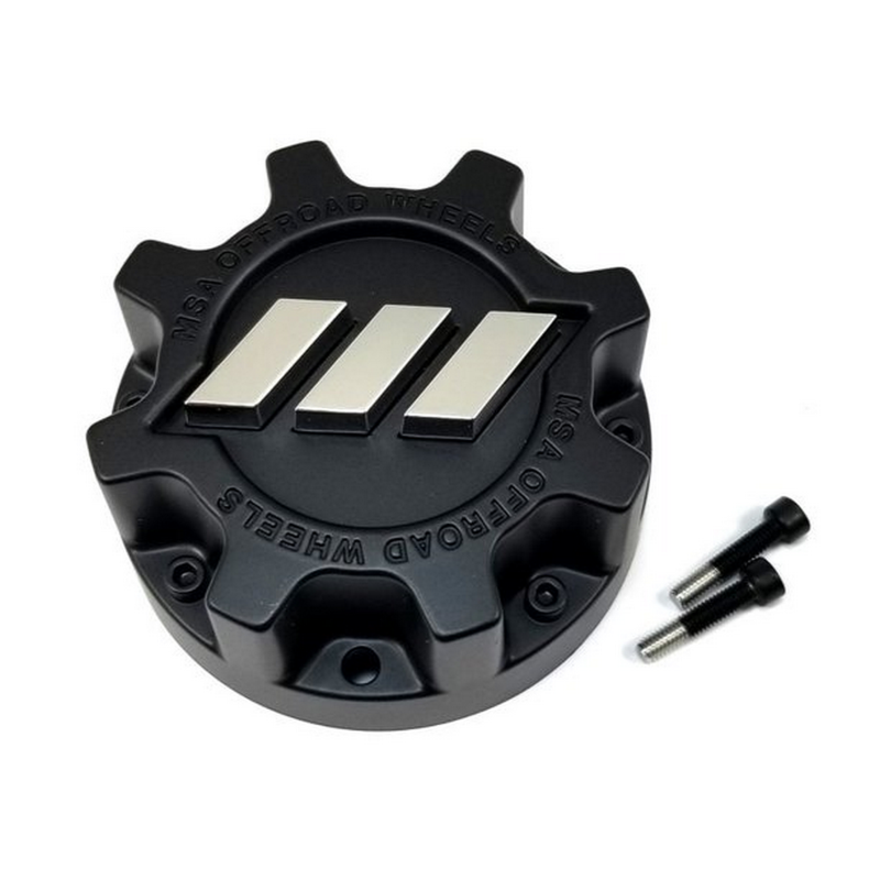 MSA Offroad Wheels Satin Black MSA Bar Logo Center Cap