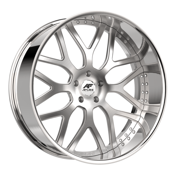 Amani Forged 28x9 Allora Brush Center Chrome Lip 15mm