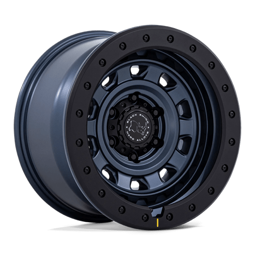 Black Rhino Hard Alloys 17x9 023 METALLIC BLUE W/ BLACK ROCK GUARD +1mm