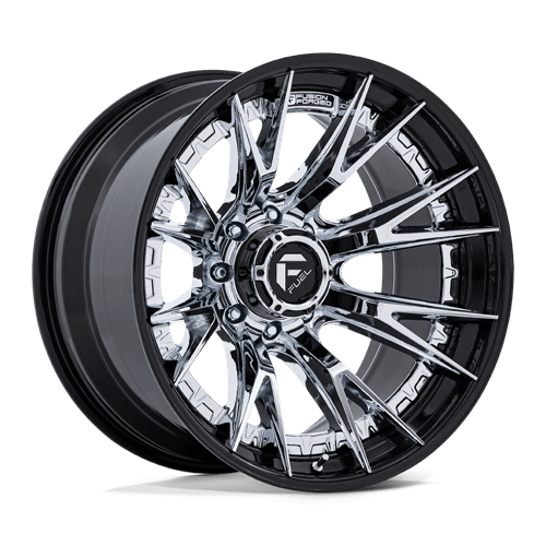 Fuel 1PC 22x12 402 CHROME W/ GLOSS BLACK LIP +-44mm