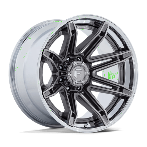 Fuel 1PC 22x12 401 PLATINUM W/ CHROME LIP +-44mm