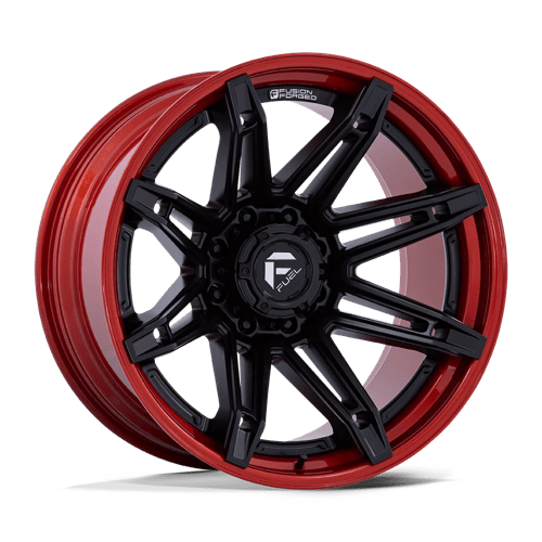 Fuel 1PC 22x12 401 MATTE BLACK W/ CANDY RED LIP +-44mm