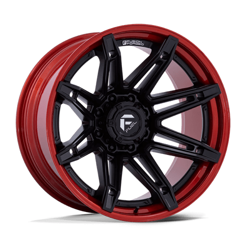 Fuel 1PC 24x12 401 MATTE BLACK W/ CANDY RED LIP +-44mm
