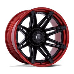 Fuel 1PC 24x12 401 MATTE BLACK W/ CANDY RED LIP +-44mm