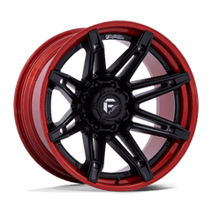 Fuel 1PC 22x12 401 MATTE BLACK W/ CANDY RED LIP +-44mm