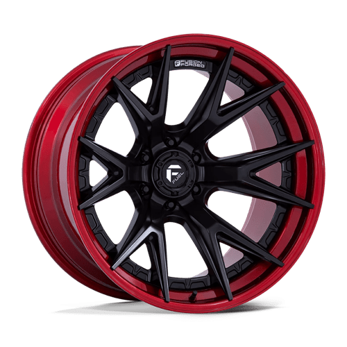 Fuel 1PC 22x10 402 MATTE BLACK W/ CANDY RED LIP +-18mm