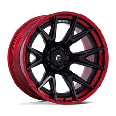 Fuel 1PC 22x10 402 MATTE BLACK W/ CANDY RED LIP +-18mm