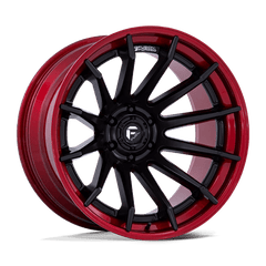 Fuel 1PC 22x10 403 MATTE BLACK W/ CANDY RED LIP +-18mm