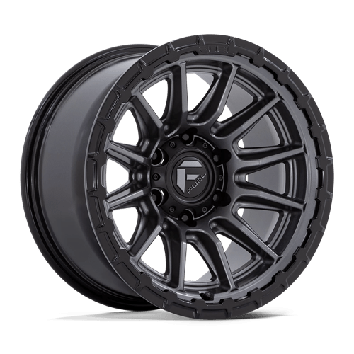 Fuel 1PC 22x10 866 MATTE GUNMETAL W/ GLOSS BLACK LIP +-18mm