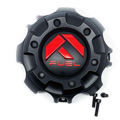 Fuel Black 17 & 82 Short Cap with Red Logo Hub Cap