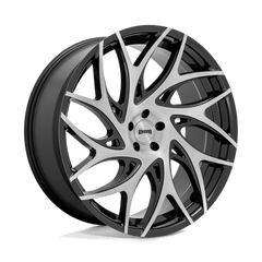 DUB 1PC 24x10 260 BRUSHED FACE W/ GLOSS BLACK DARK TINT SPOKES +10mm