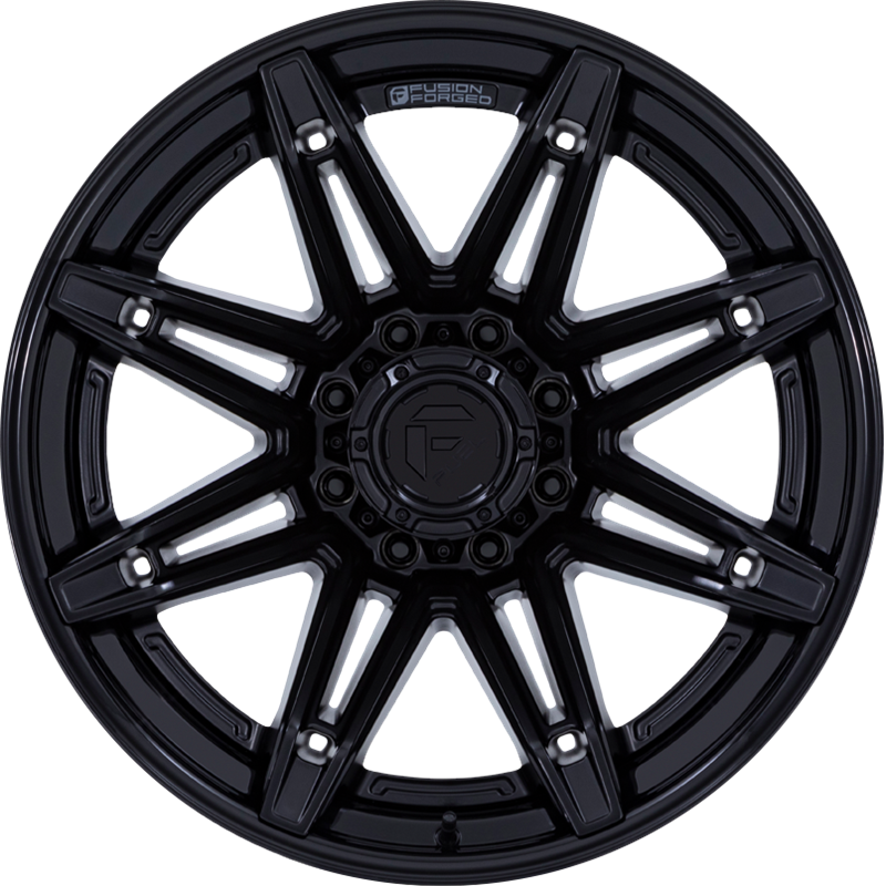 Fuel 20x10 FC401 Brawl Matte Black w/ Gloss Black Lip -18mm