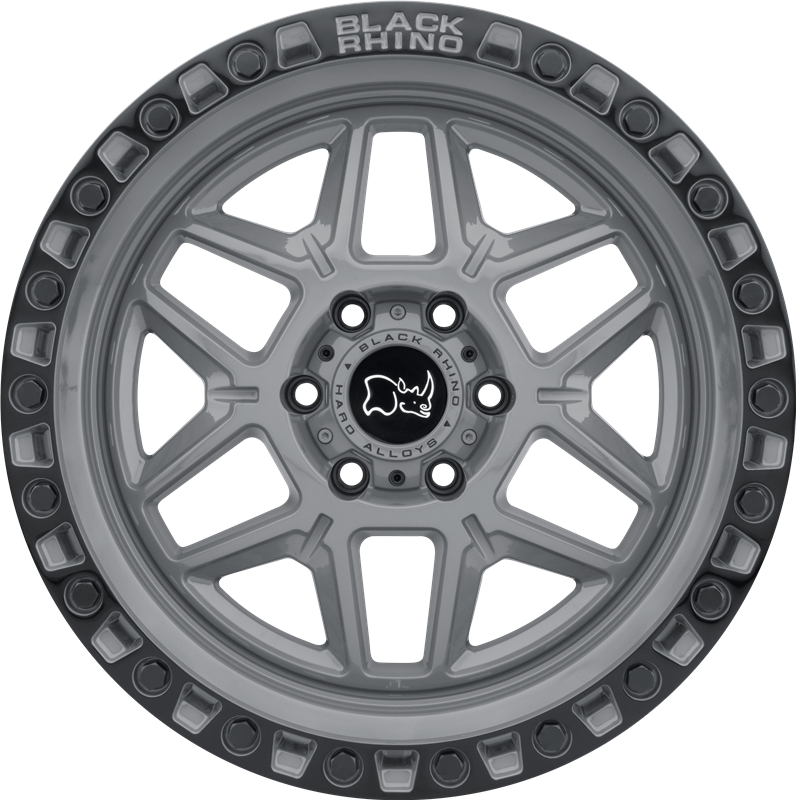 Black Rhino 20x9 Kelso Battleship Gray w/ Black Lip Edge and Black Bolts +18mm