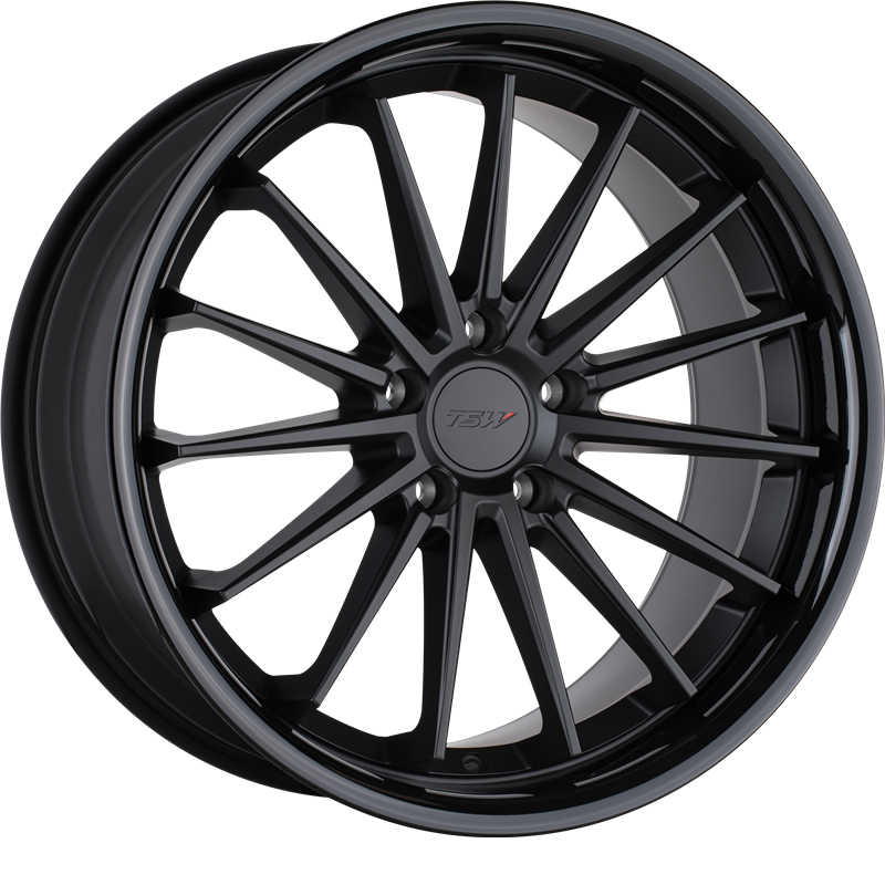 TSW 20x10 Marina Matte Black w/ Gloss Black Lip +40mm