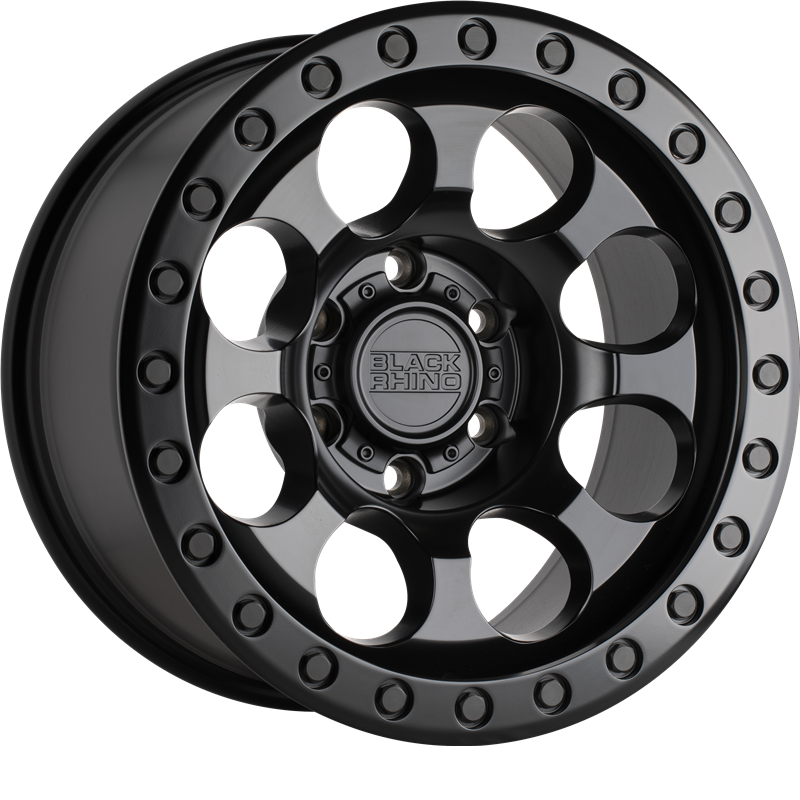 Black Rhino 17x9 Riot Matte Black w/ Black Bolts +12mm