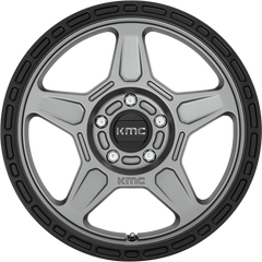 KMC 17x8 KM721 Alpine Satin Gray w/ Black Lip +38mm