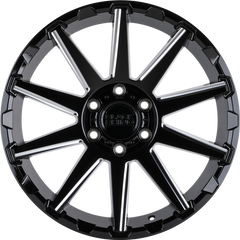 Black Rhino 17x9.5 Typhoon Gloss Black w/ Milled Spokes +12mm