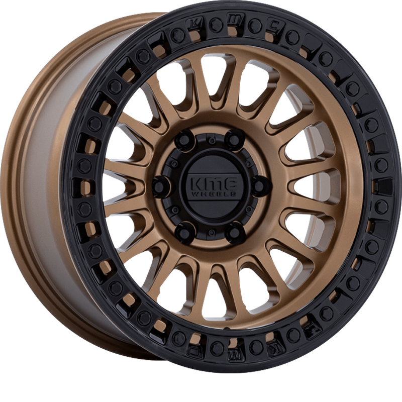 KMC 20x9 KM552 IMS Matte Bronze w/ Gloss Black Lip +18mm