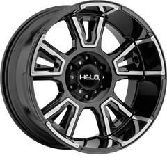 Helo 20x10 HE914 Gloss Black Machined -18mm