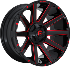 Fuel 20x9 D643 Contra Gloss Black w/ Candy Red +1mm