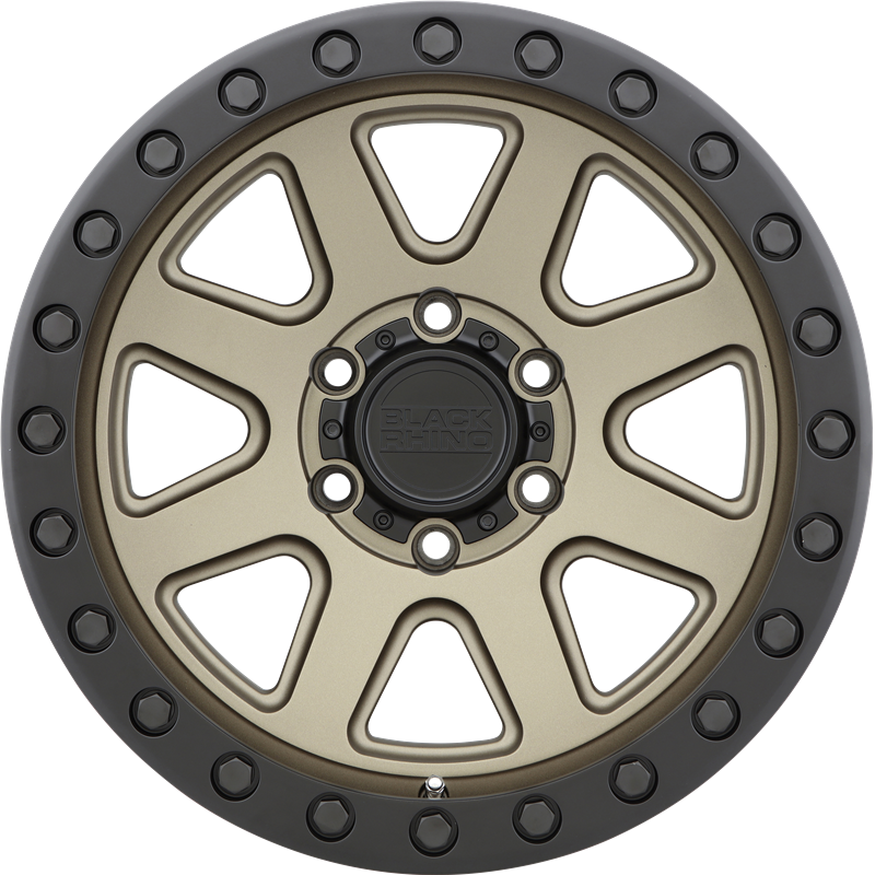 Black Rhino 17x8.5 Baker Matte Bronze w/ Black Lip Edge and Black Bolts +0mm