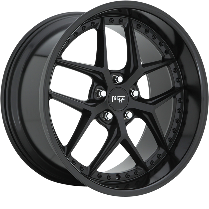 Niche 20x9 M226 Vice Satin Black w/ Gloss Black Lip +35mm