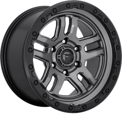 Fuel 18x9 D701 Ammo Matte Gunmetal w/ Black Bead Ring -12mm