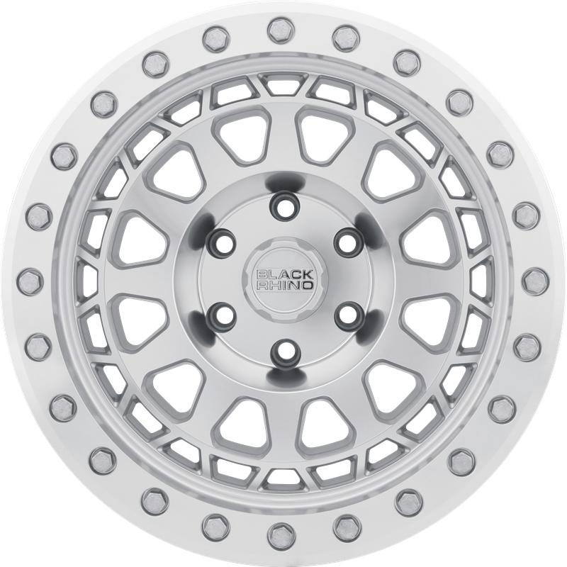 Black Rhino 17x8.5 Primm Beadlock Silver Machined +0mm