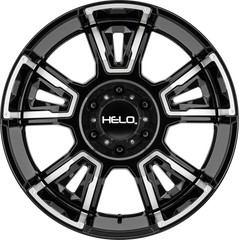 Helo 20x10 HE914 Gloss Black Machined -18mm