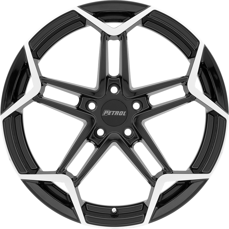 Petrol 19x8 P1A Gloss Black w/ Machine Cut Face +40mm