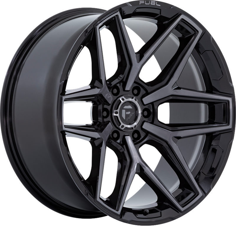 Fuel 20x10 Flux Gloss Black w/ Brushed Face and Gray Tint -18mm