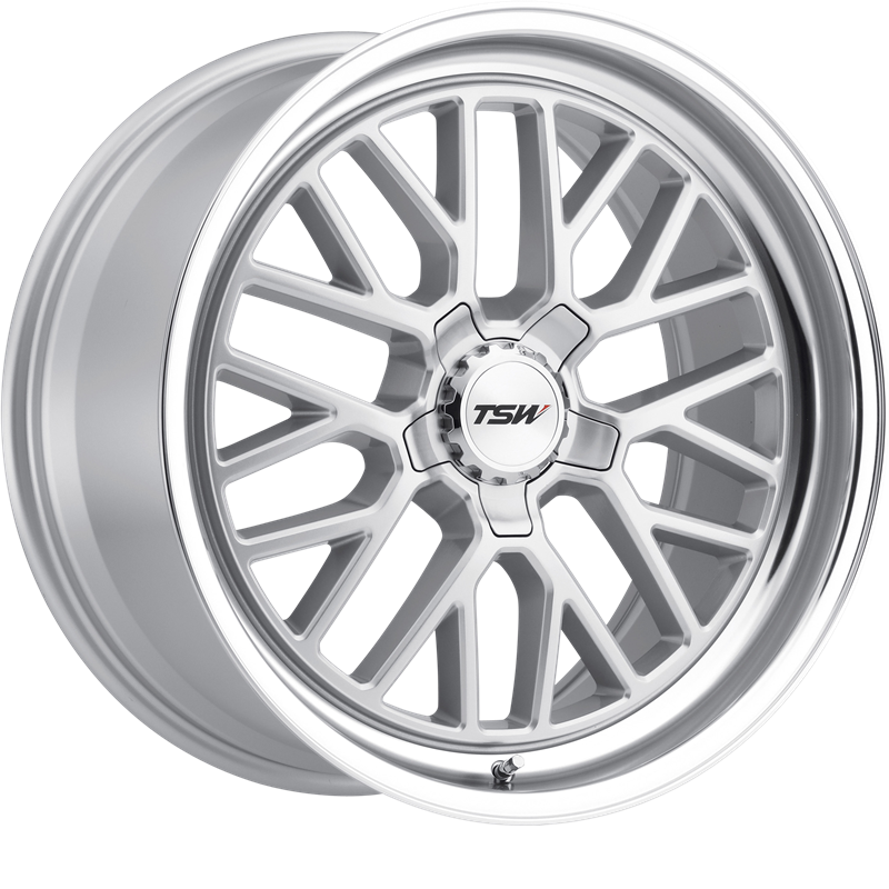 TSW 18x9.5 Hockenheim-S Silver w/ Mirror Cut Lip +20mm