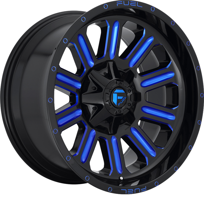 Fuel 20x9 D646 Hardline Gloss Black w/ Candy Blue +19mm