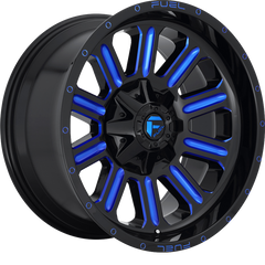 Fuel 20x9 D646 Hardline Gloss Black w/ Candy Blue +19mm