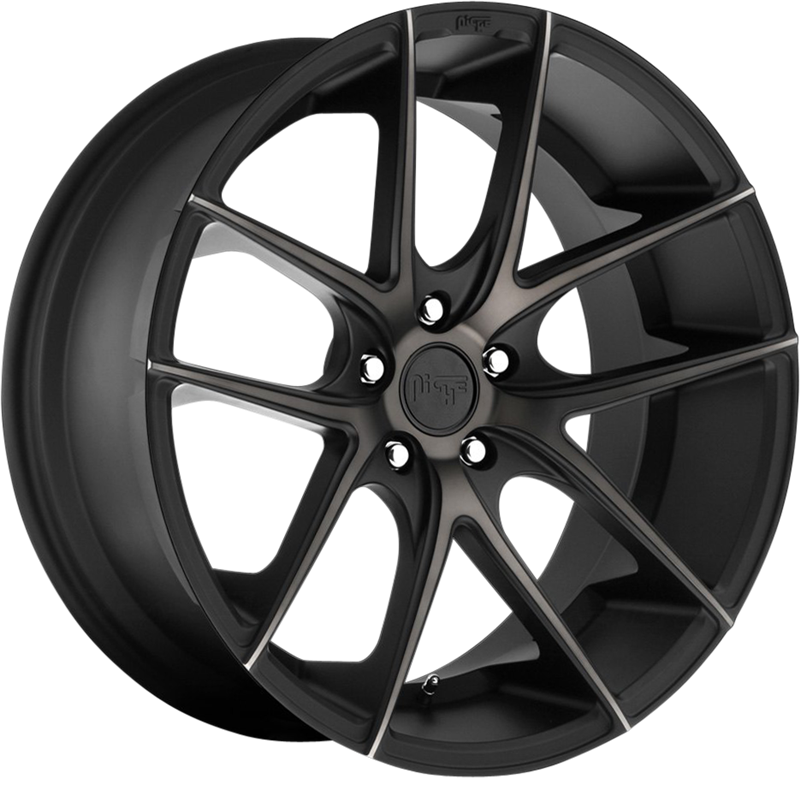 Niche 20x10 M130 Targa Matte Black w/ Double Dark Tint +40mm