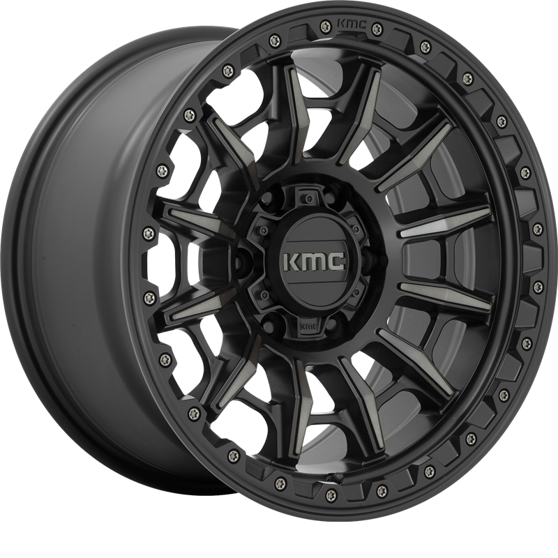 KMC 16x8 KM547 Carnage Satin Black w/ Gray Tint +0mm