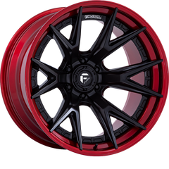 Fuel 20x9 FC402 Catalyst Matte Black w/ Candy Red Lip +1mm