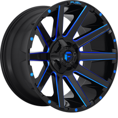 Fuel 20x9 D644 Contra Gloss Black w/ Candy Blue +1mm