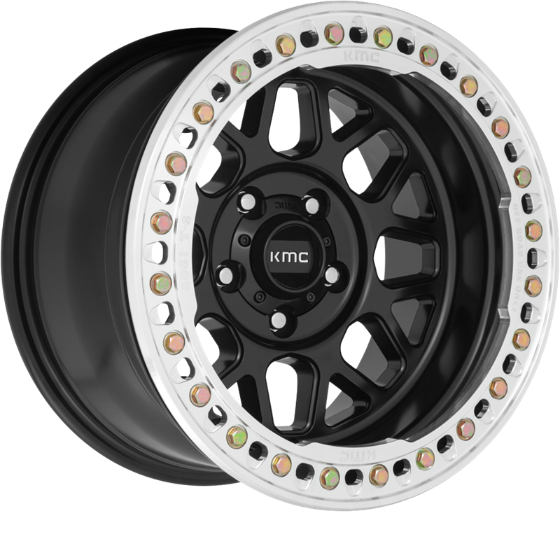 KMC 18x9 KM235 Grenade Crawl Beadlock Satin Black +10mm