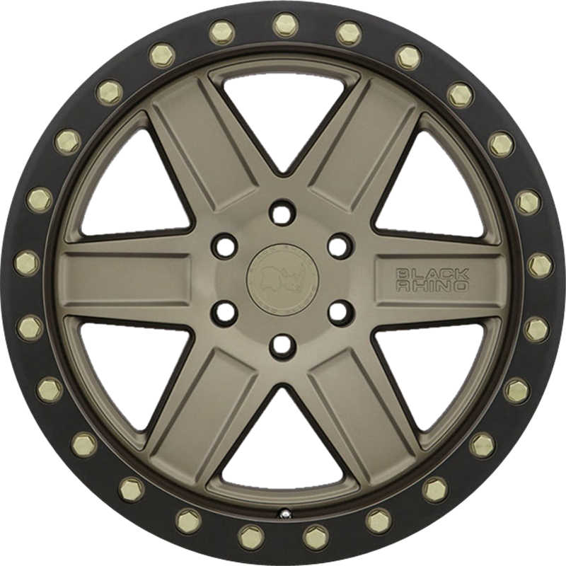 Black Rhino 18x9.5 Attica Matte Bronze w/ Black Lip Edge and Brass Bolts +12mm