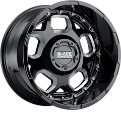 Black Rhino 20x11.5 Gusset Gloss Black w/ Milled Spokes -44mm