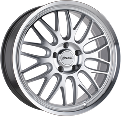 Petrol 19x8 P4C Silver w/ Machined Face and Lip +40mm