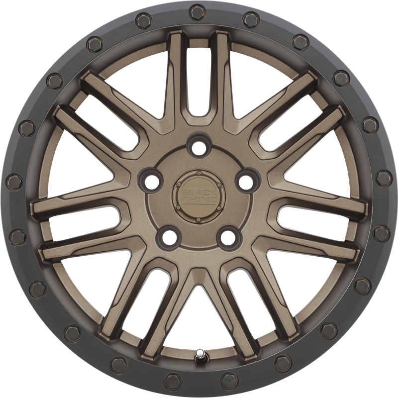 Black Rhino 19x8 Arches Matte Bronze w/ Black Lip Edge and Black Bolts +20mm