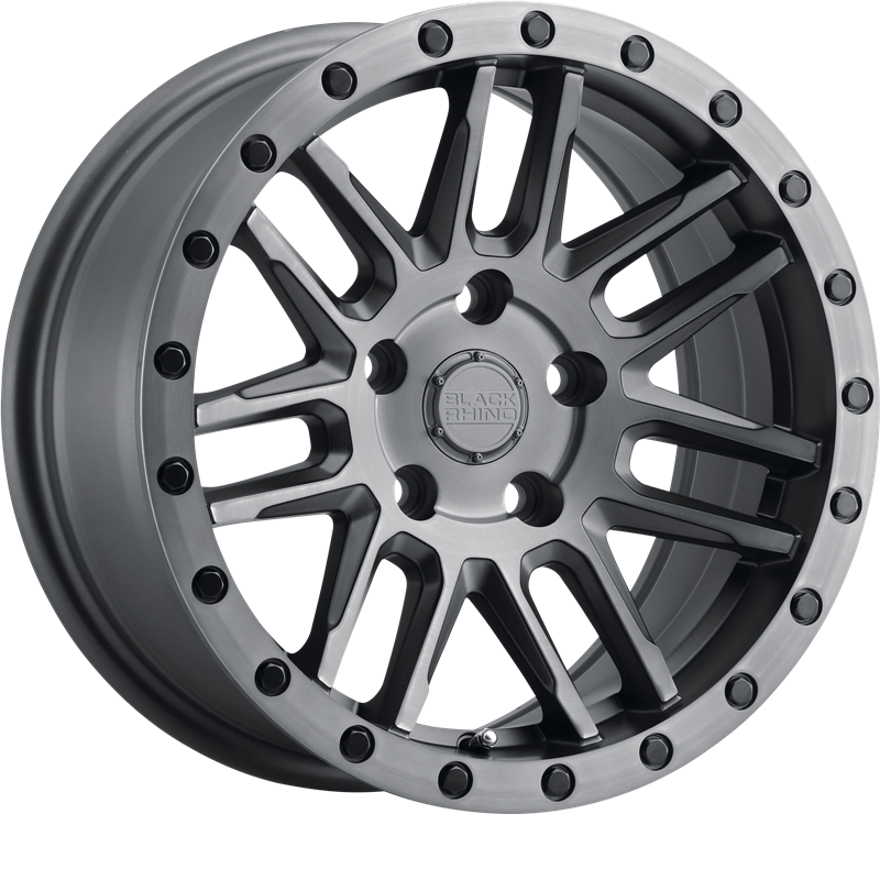 Black Rhino 18x9.5 Arches Matte Brushed Gunmetal w/ Black Bolts -18mm